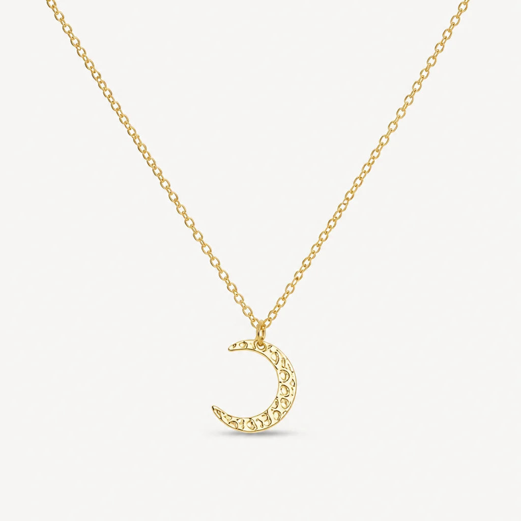 14k Gold Moon Necklace