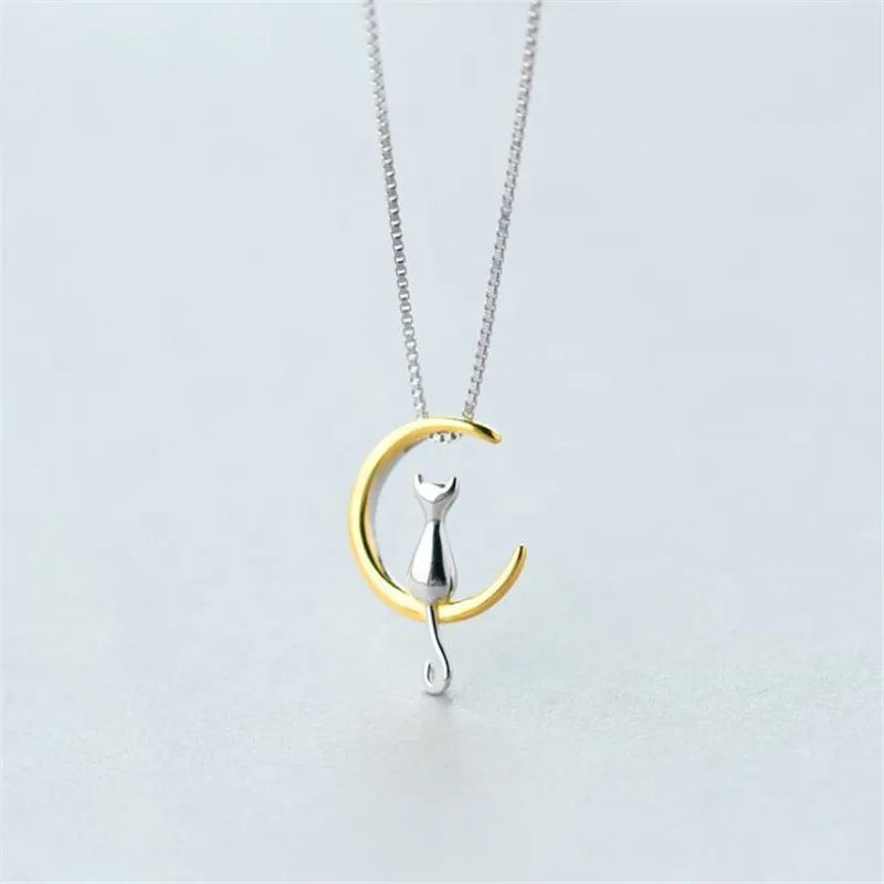 Cat And Moon Necklace
