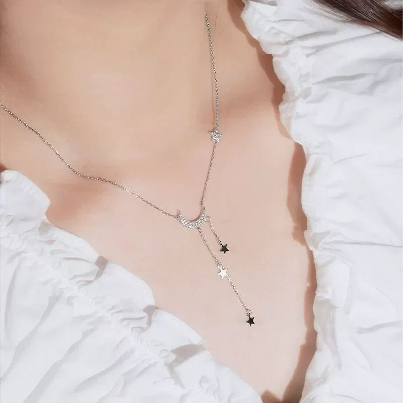 Silver Moon Necklace For Women