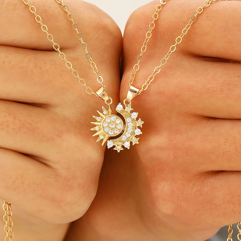 Matching Sun And Moon Necklace