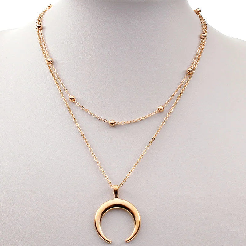 Double Moon Necklace