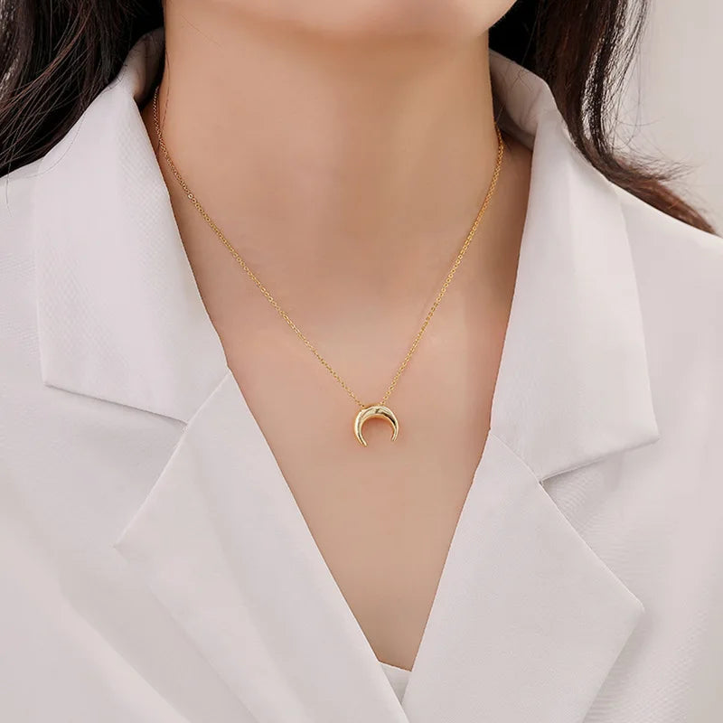 Halbmond Kette Silber