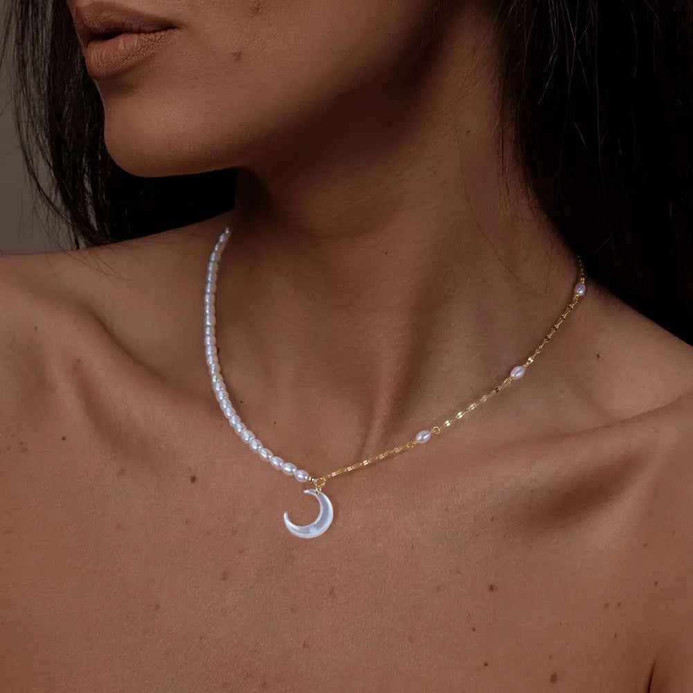 Necklace With Half Moon