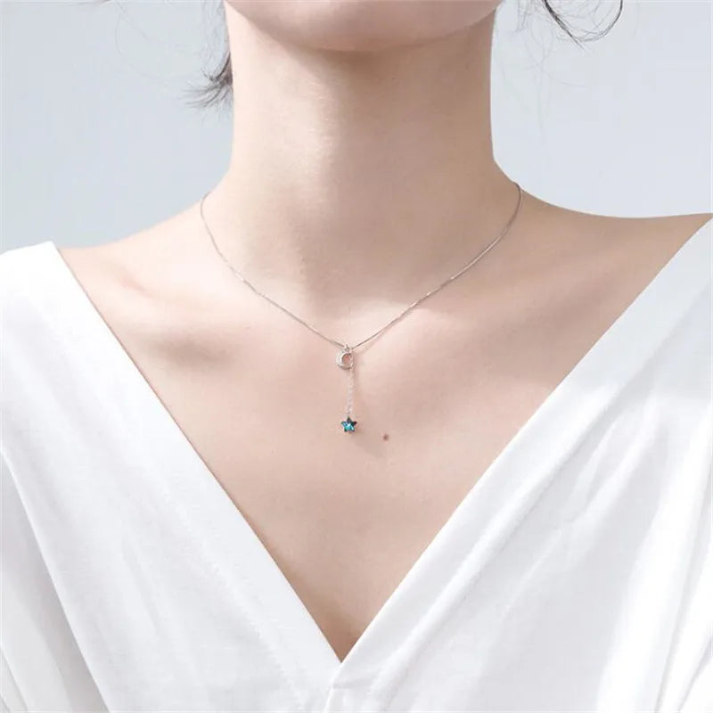 Halbmond Kette Echt Silber