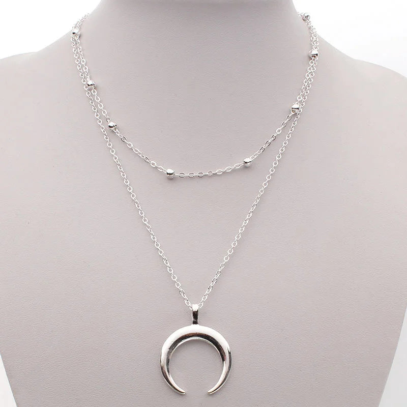 Double Moon Necklace