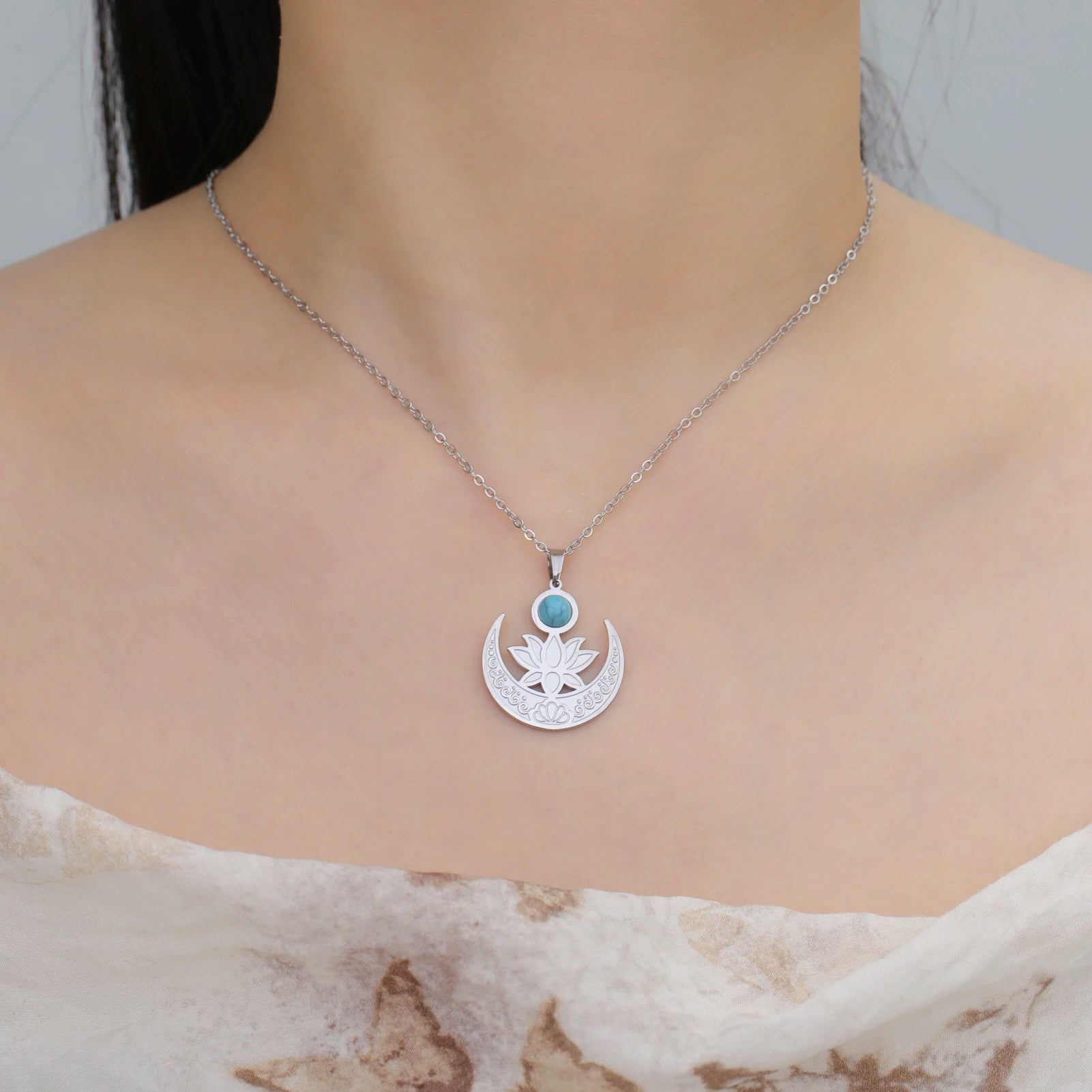 Crescent Moon Pendant Necklace