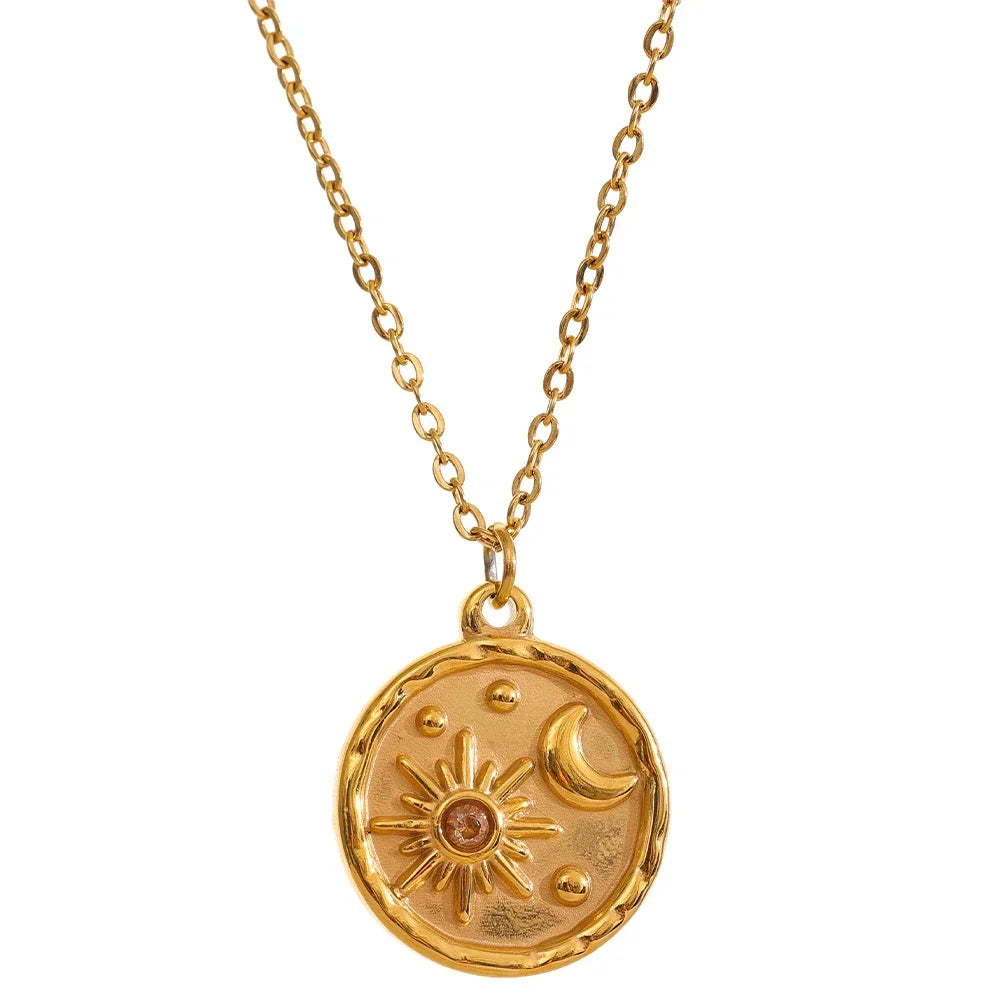 18k Gold Moon Necklace