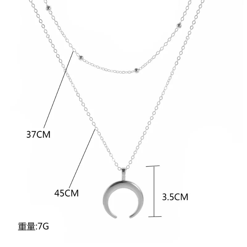 Double Moon Necklace