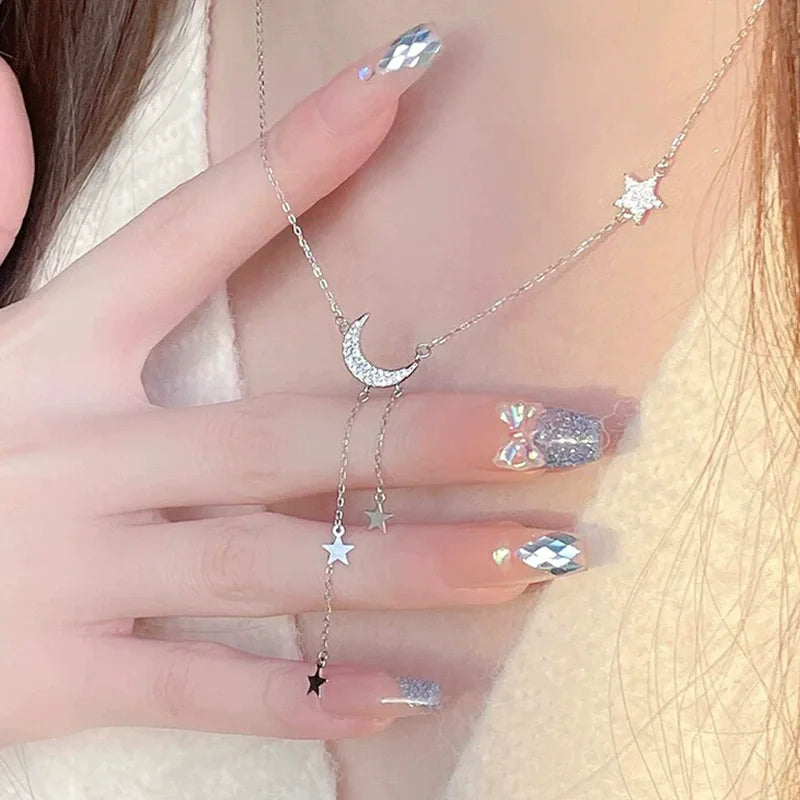 Silver Moon Necklace For Women