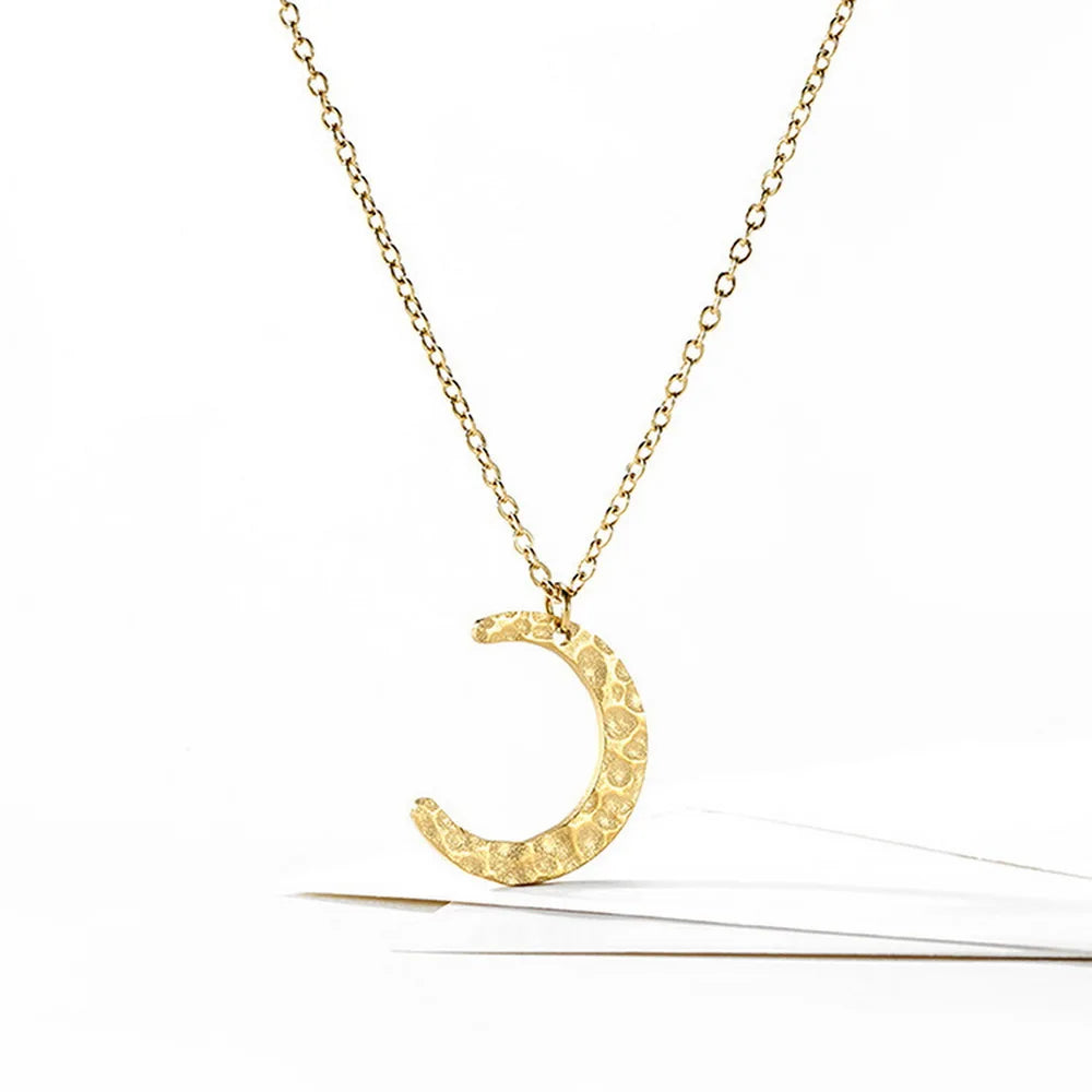 14k Gold Moon Necklace