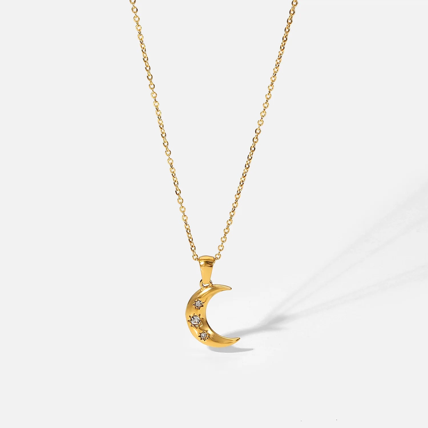 Crescent Moon Necklace Gold