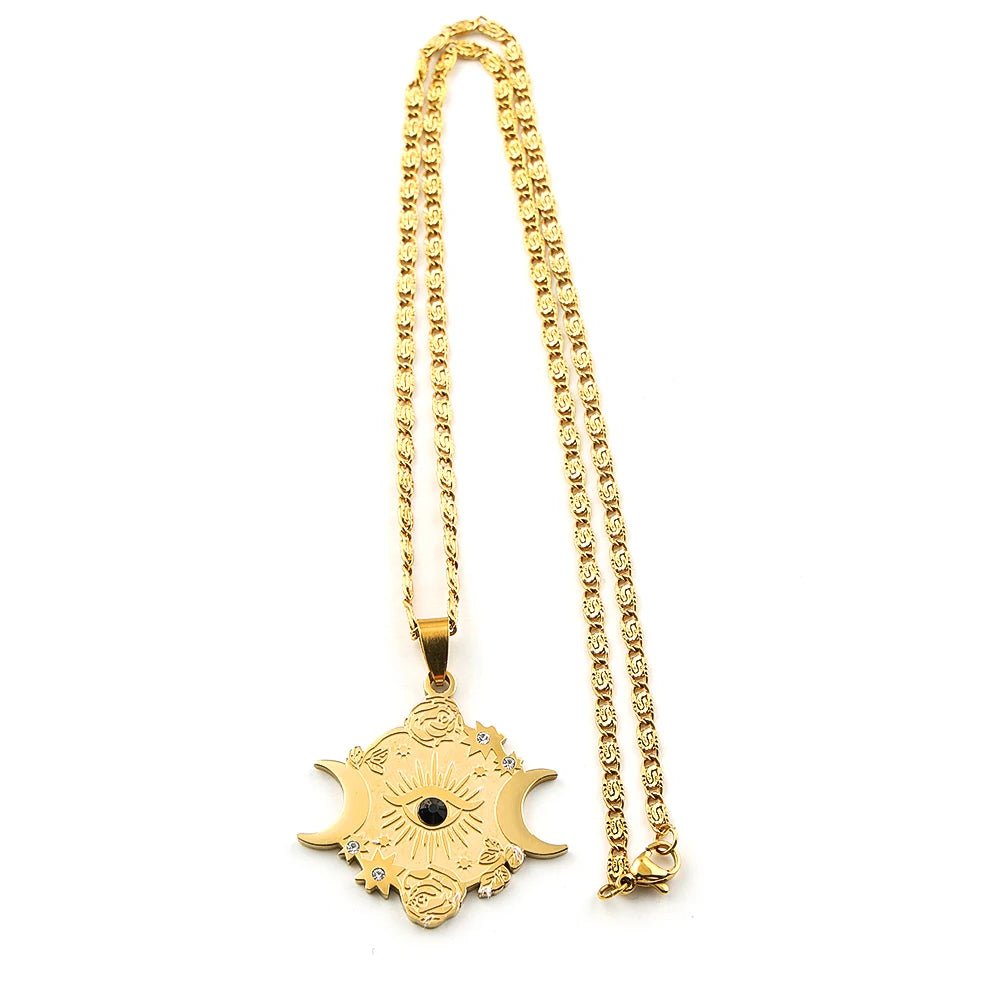 Moon Phase Necklace Gold