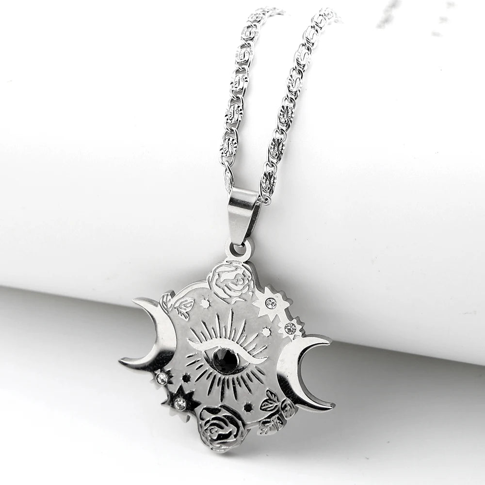 Moon Phase Necklace Gold