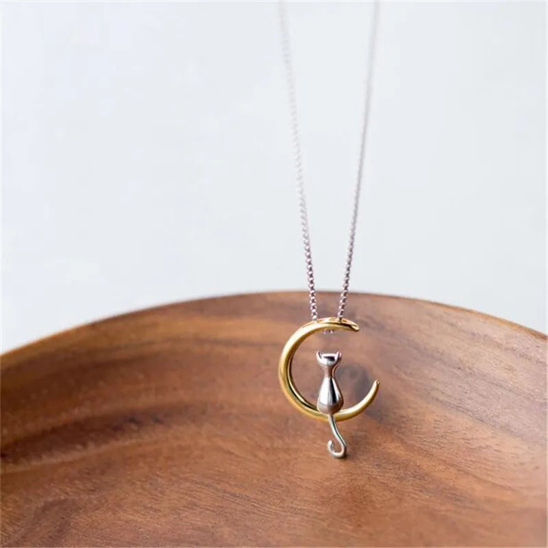 Cat And Moon Necklace