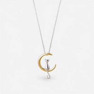 Cat And Moon Necklace