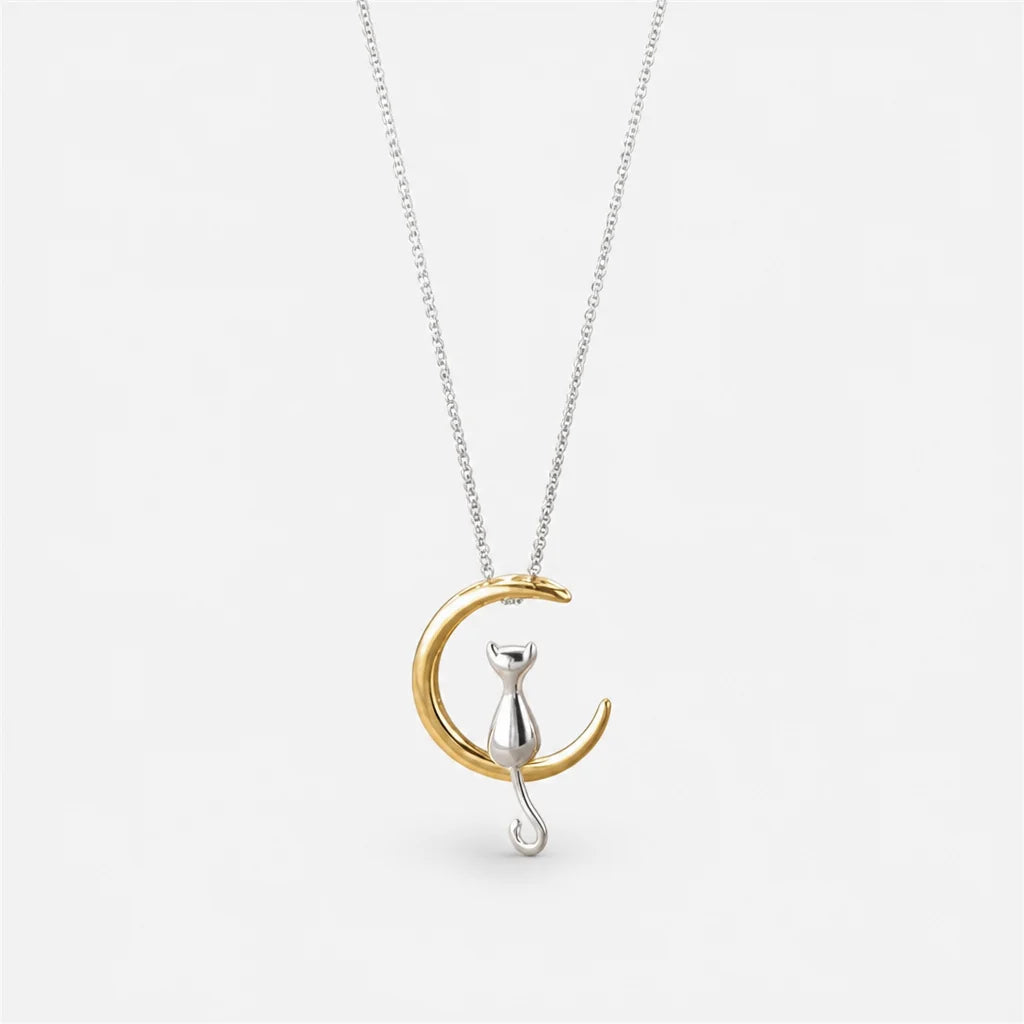 Cat And Moon Necklace