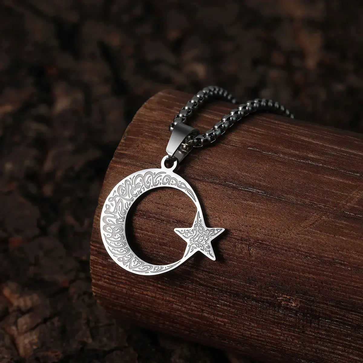 Crescent Moon Necklace With Star