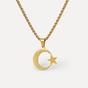 Crescent Moon Necklace With Star