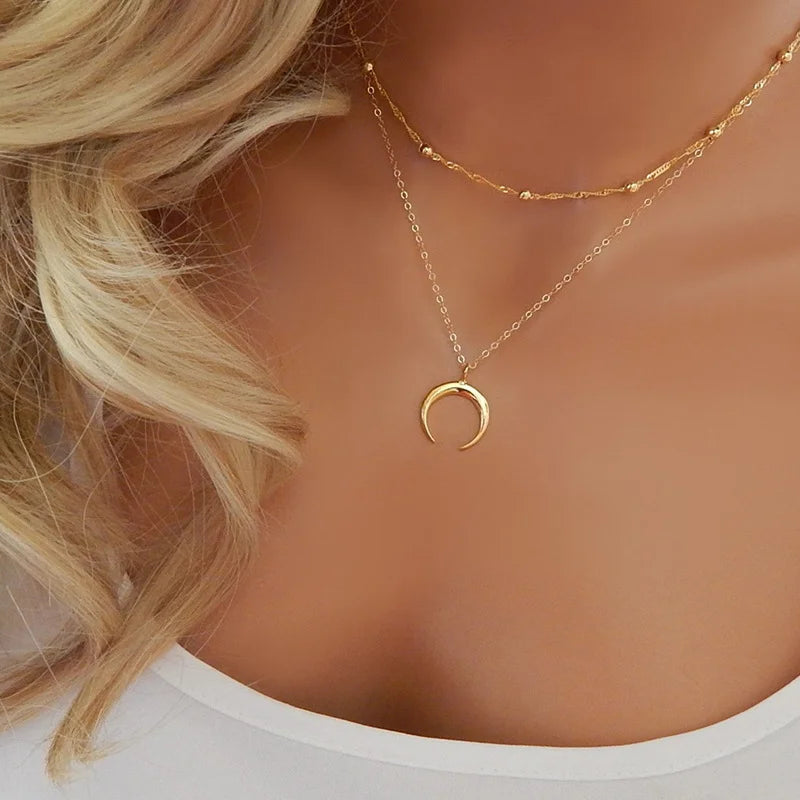 Double Moon Necklace