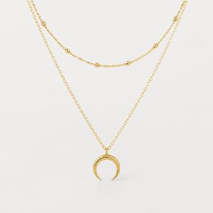 Double Moon Necklace