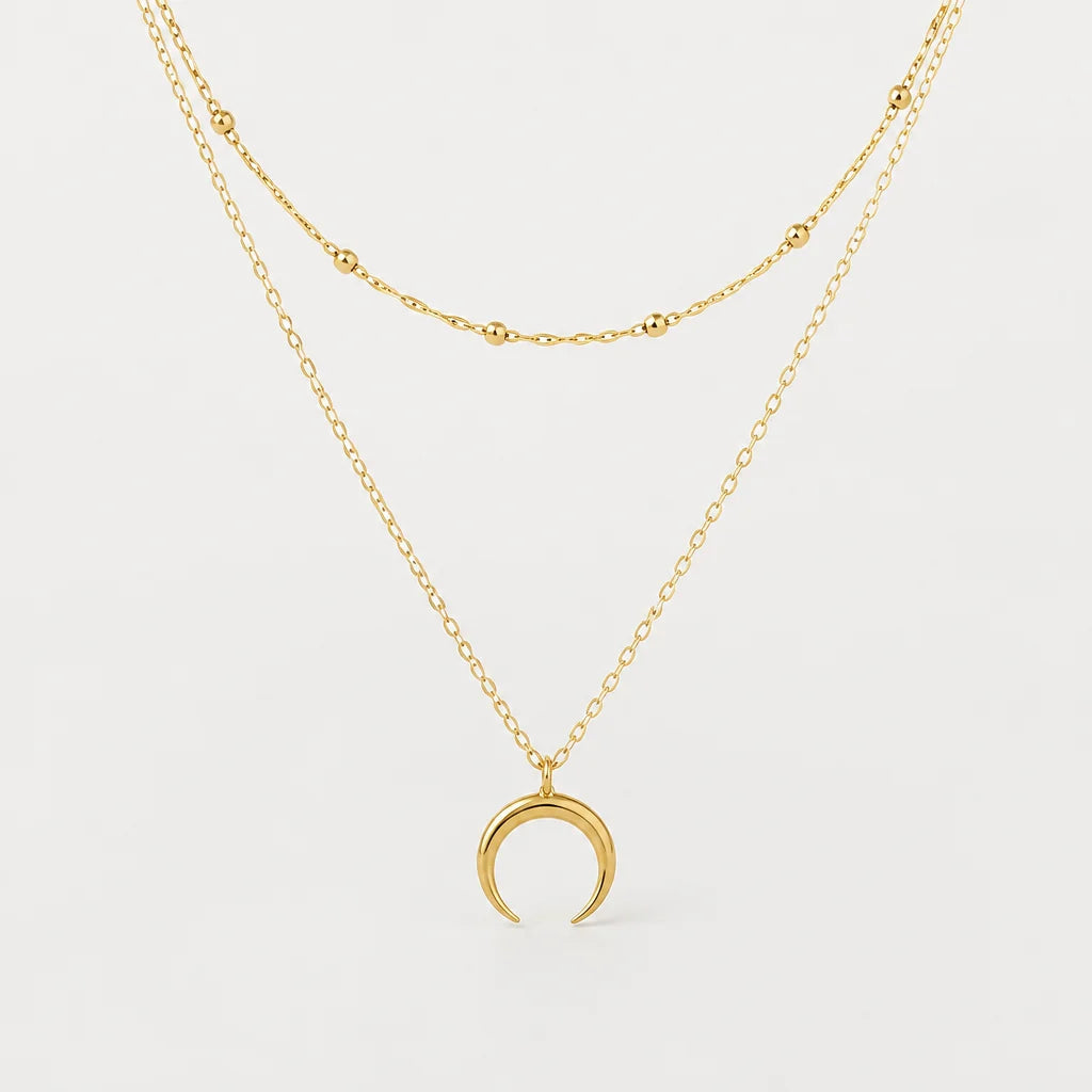 Double Moon Necklace