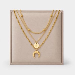 Full Moon Necklace Gold