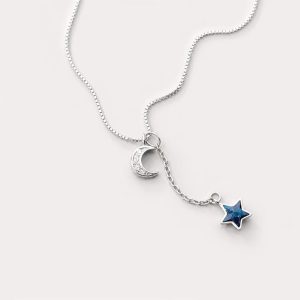 Halbmond Kette Echt Silber