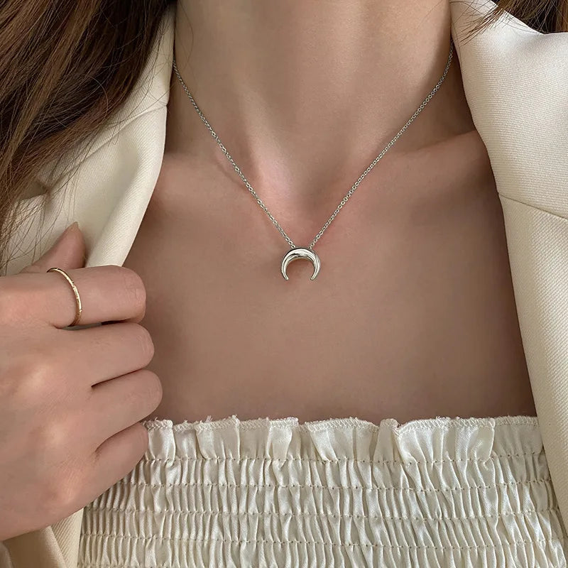 Halbmond Kette Silber