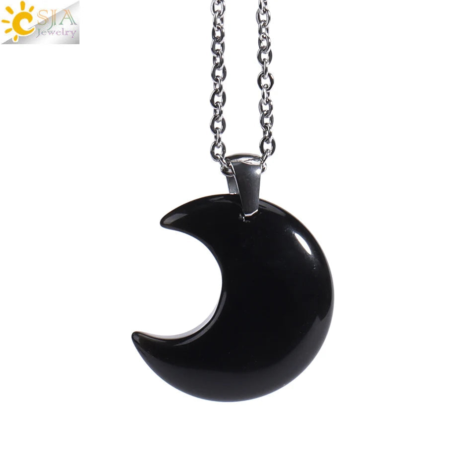 Half Crescent Moon Necklace