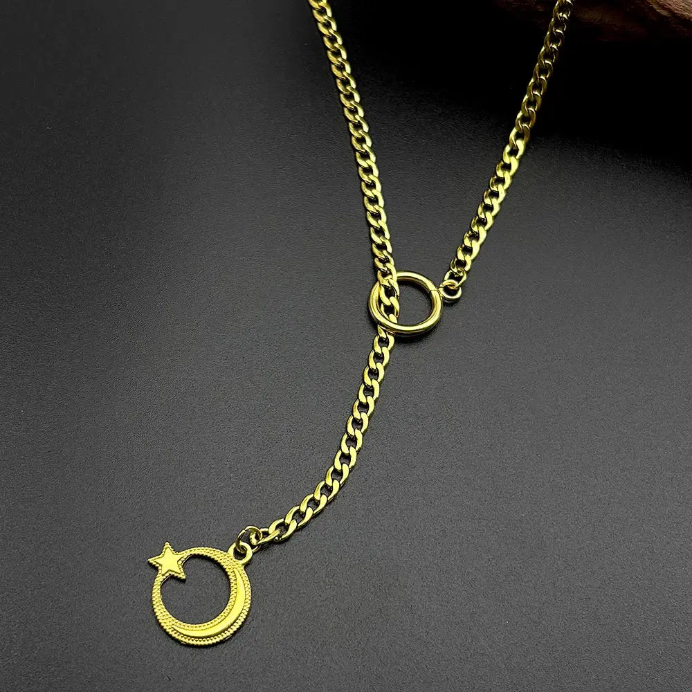 Half Moon And Star Necklace