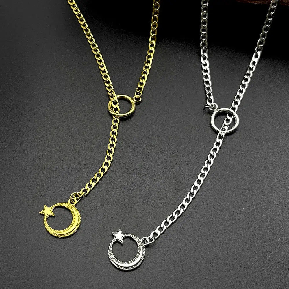Half Moon And Star Necklace