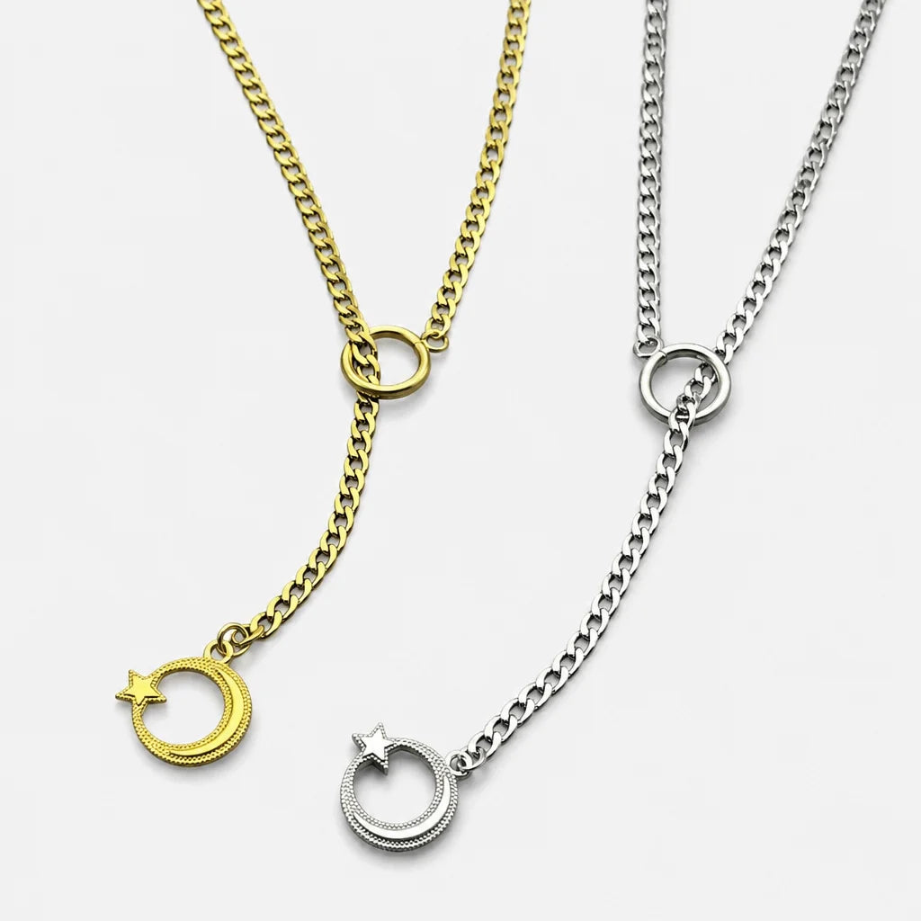 Half Moon And Star Necklace