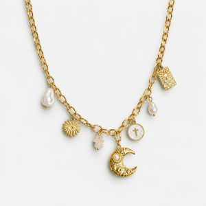 Halskette Halbmond Gold