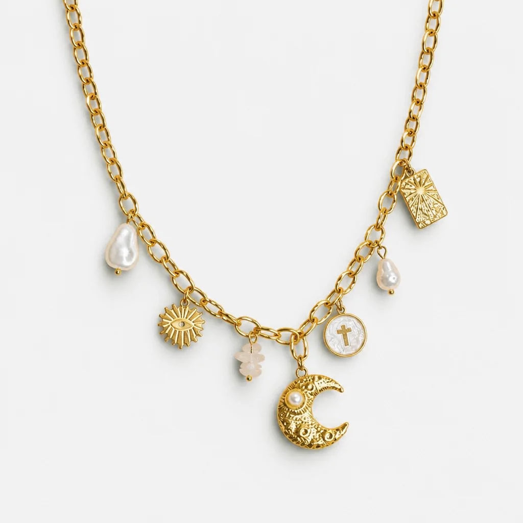 Halskette Halbmond Gold