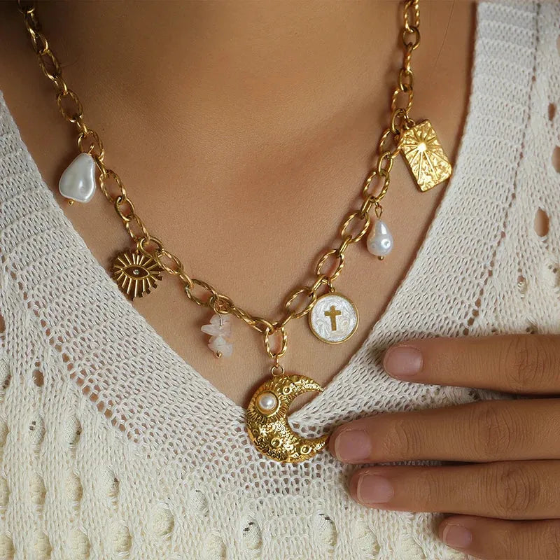 Kette Sonne Mond Gold