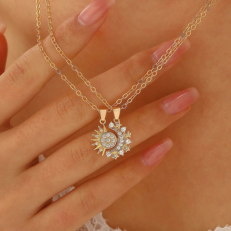 Matching Sun And Moon Necklace