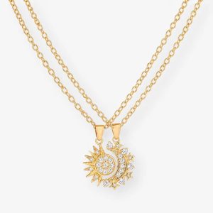 Matching Sun And Moon Necklace