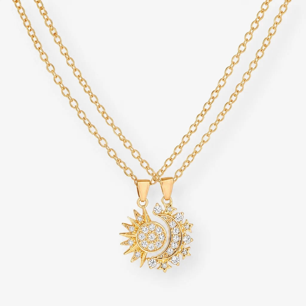 Matching Sun And Moon Necklace