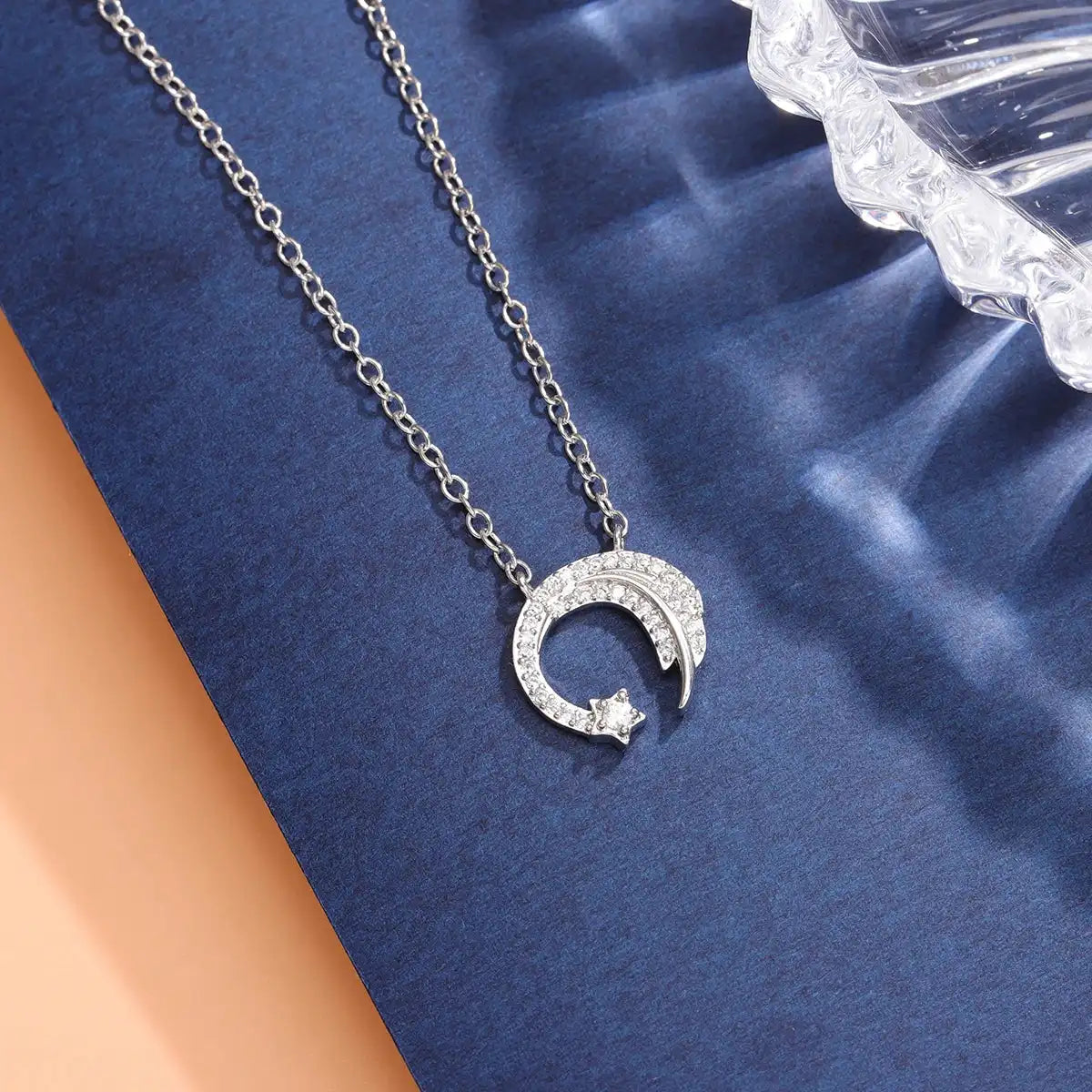 Mond Anhänger Kette Silber