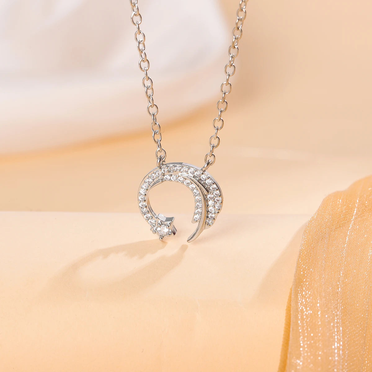 Mond Anhänger Kette Silber