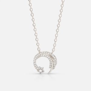 Mond Anhänger Kette Silber