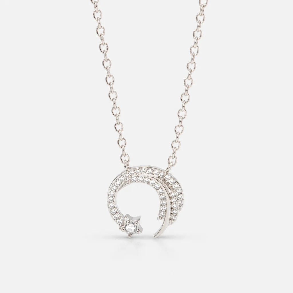 Mond Anhänger Kette Silber