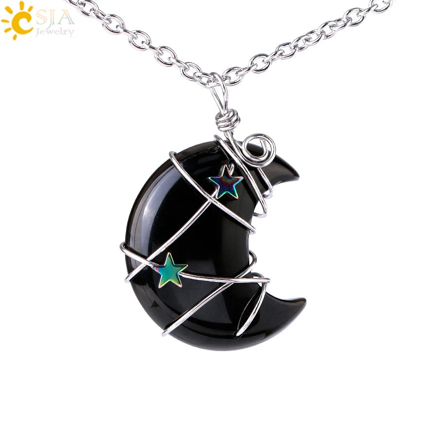 Moon And Star Pendant Necklace