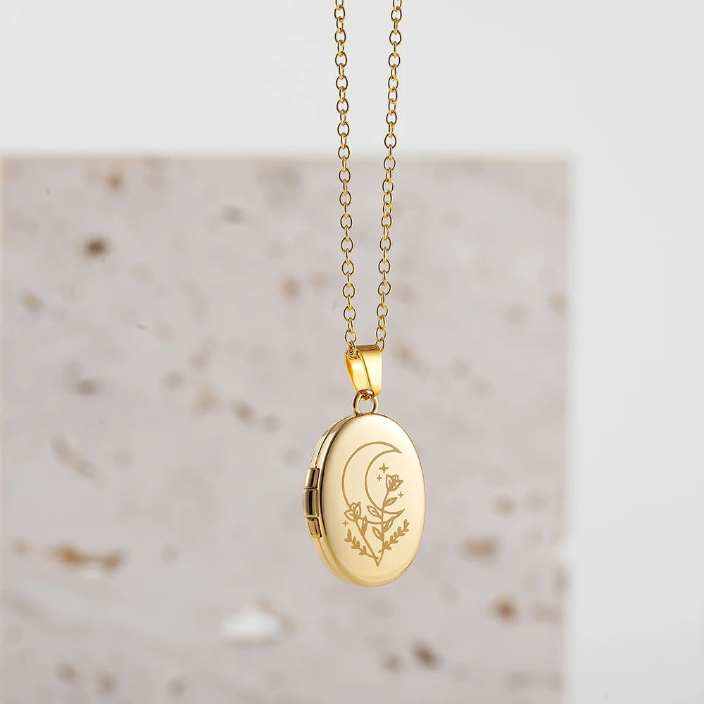 Moon Locket Necklace