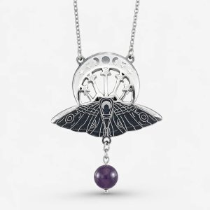 Moon Pendant Necklace Silver