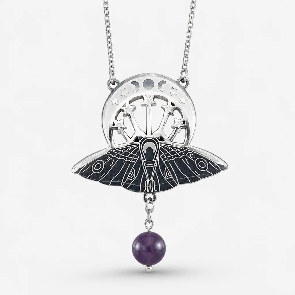 Moon Pendant Necklace Silver