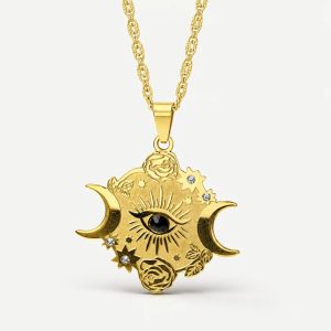 Moon Phase Necklace Gold