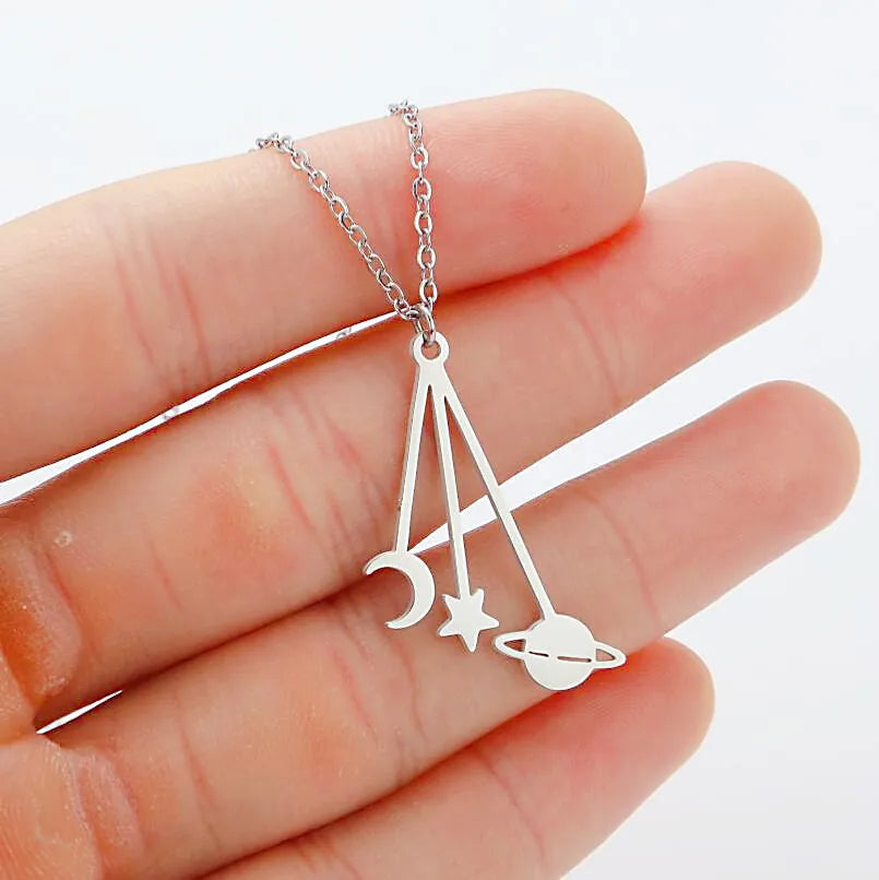 Moon Saturn Necklace