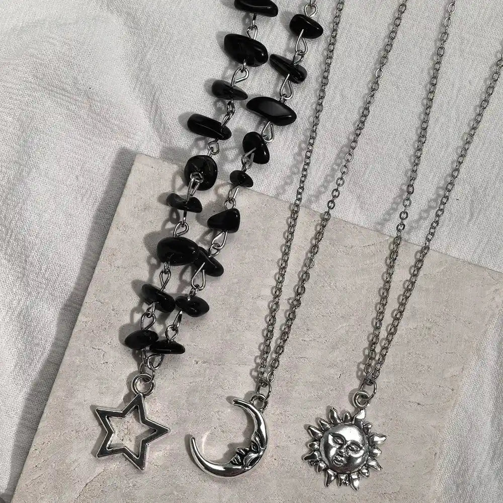 Moon Sun And Star Necklace