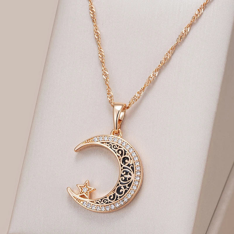Rose Gold Moon Necklace